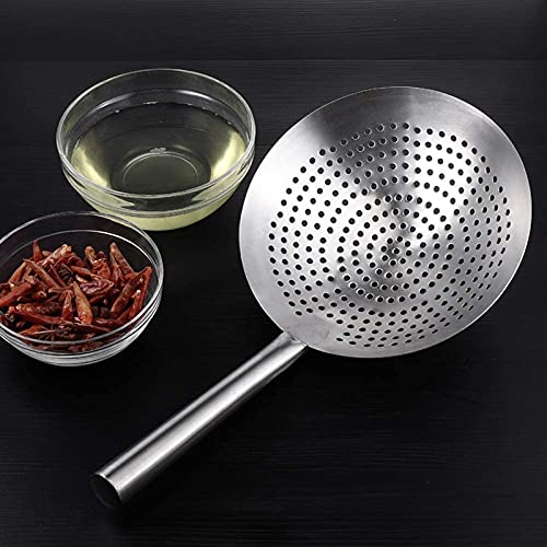 THW THW Stainless Steel Round Skimmer Mandarin Pasta Strainer 12Inch Diameter  - Image 4
