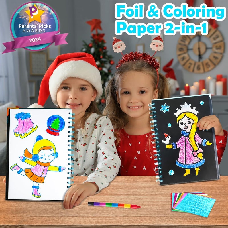 FUNNYB&G Foil Art Kit - Foil Crafts for Kids, Toys for Girls 4-10 Years Old, No Mess Travel Essentials, Kids Toys, Girls Gifts, Birthday Gift, Coloring Books for Kids - Image 2