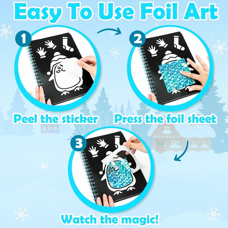 FUNNYB&G Foil Art Kit - Foil Crafts for Kids, Toys for Girls 4-10 Years Old, No Mess Travel Essentials, Kids Toys, Girls Gifts, Birthday Gift, Coloring Books for Kids - Image 3