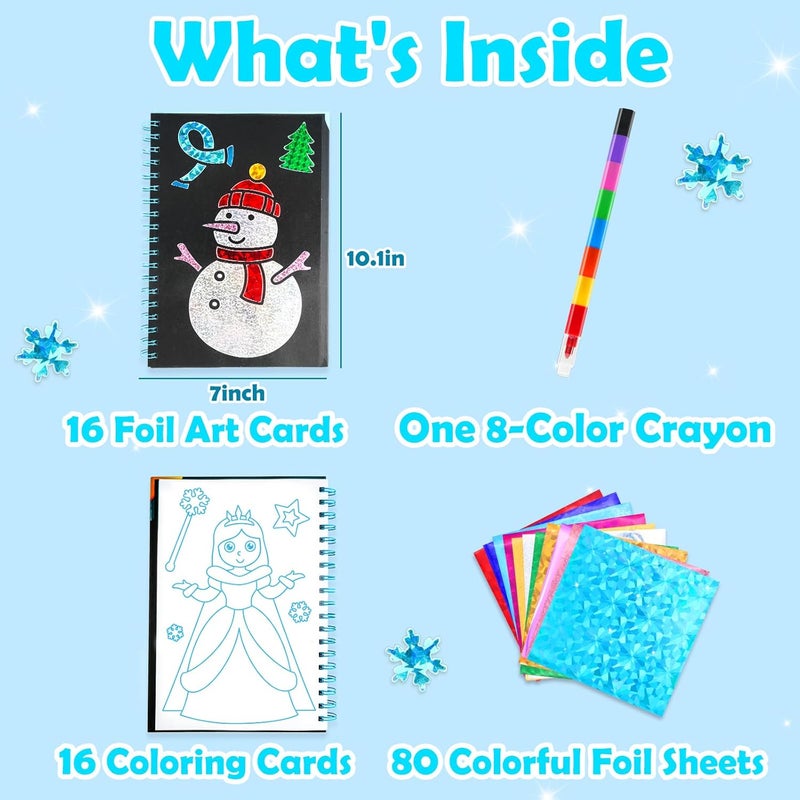 FUNNYB&G Foil Art Kit - Foil Crafts for Kids, Toys for Girls 4-10 Years Old, No Mess Travel Essentials, Kids Toys, Girls Gifts, Birthday Gift, Coloring Books for Kids - Image 4