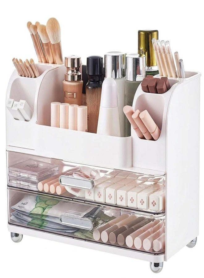 Reflygen Drawer Cosmetic Organizer, Beauty Tool Display Box, Desktop Skin Care Organizer (White) - Image 1