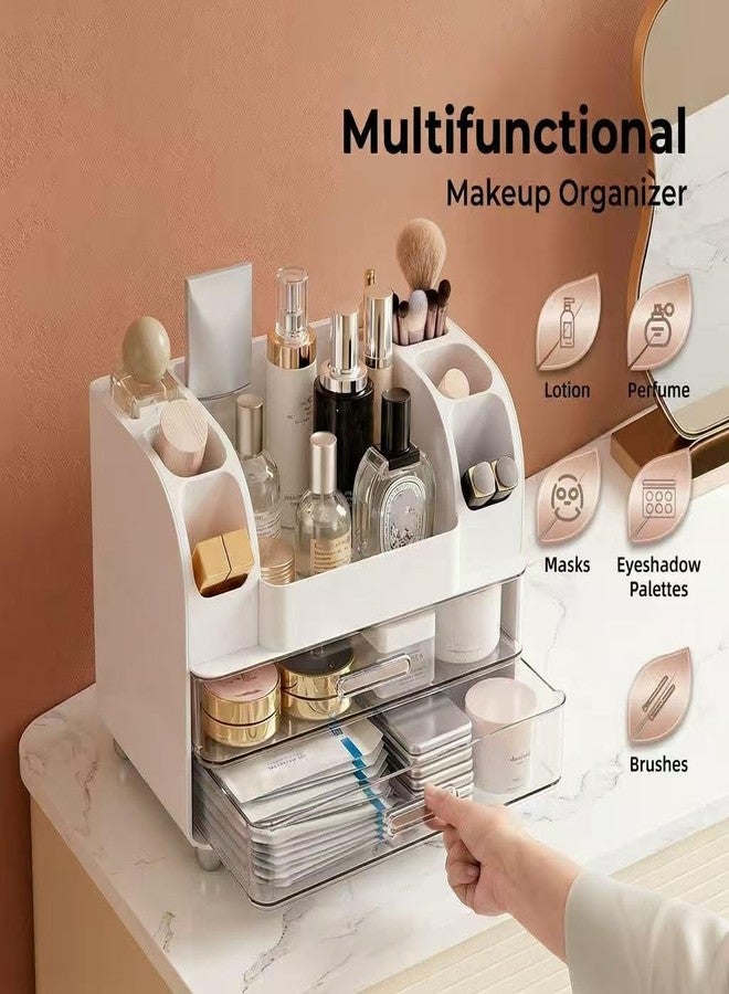 Reflygen Drawer Cosmetic Organizer, Beauty Tool Display Box, Desktop Skin Care Organizer (White) - Image 3