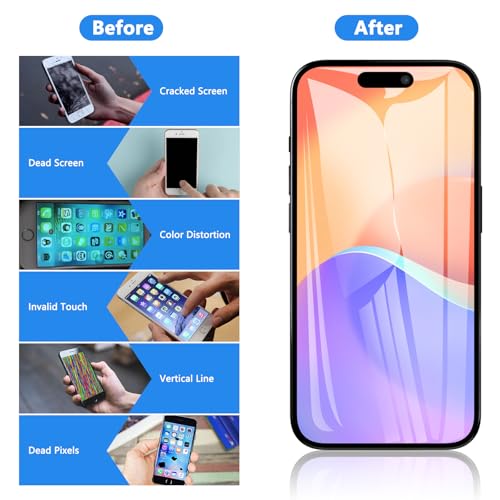 Diykitpl for iPhone 16 Pro Max Screen Replacement, 6.9 inch LCD Display 3D Touch Full HD Digitizer Frame Assembly, Compatible with A3296,A3084,A3295,A3297 Models, Repair Kit + Screen Tempered Protector - Image 3