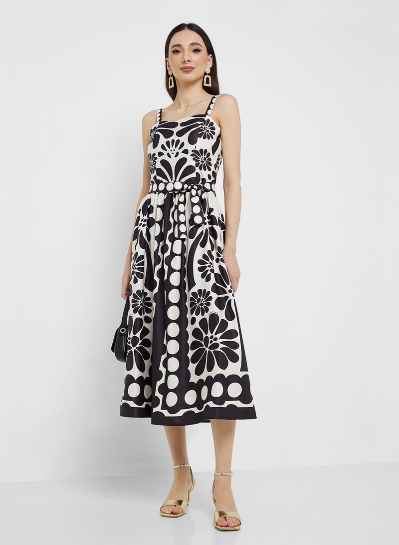ELLA Floral Print Midi Dress - Image 1