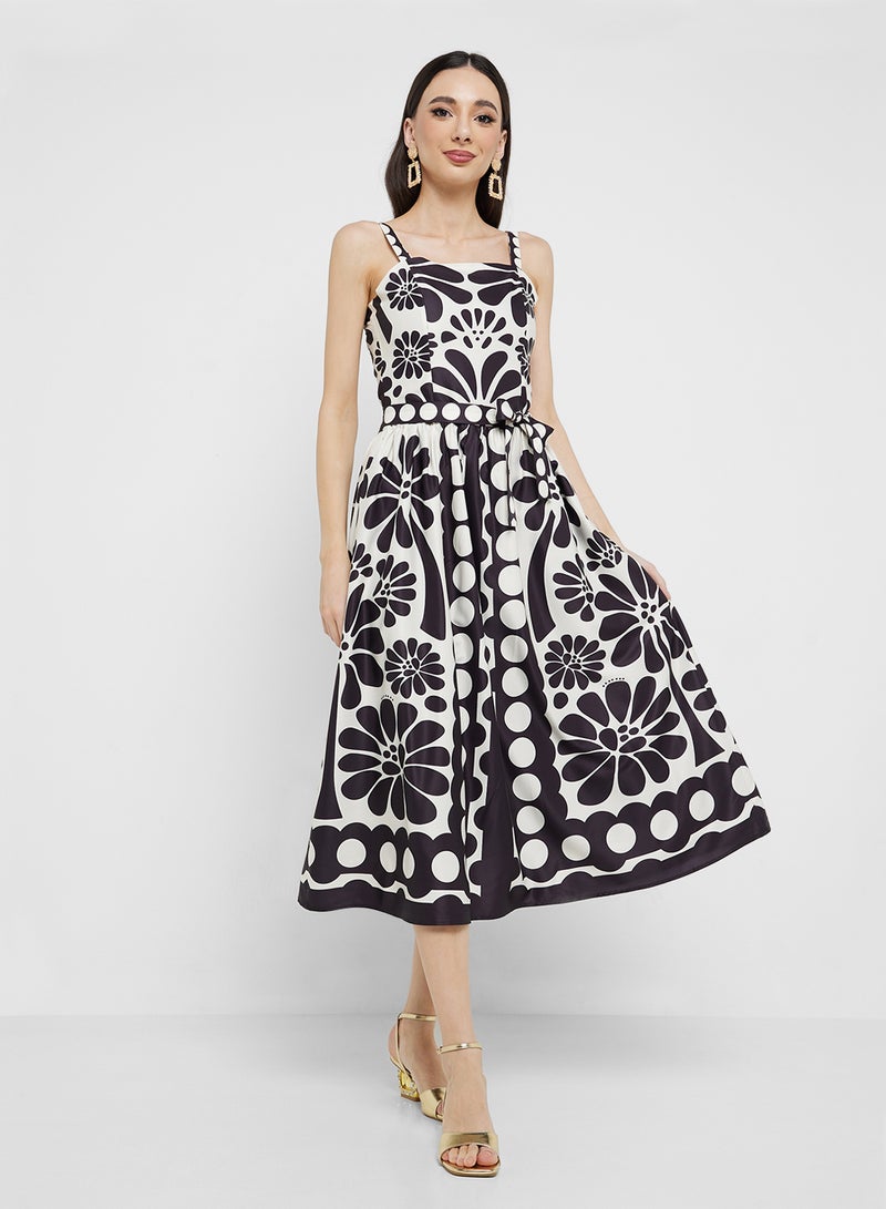 ELLA Floral Print Midi Dress - Image 4