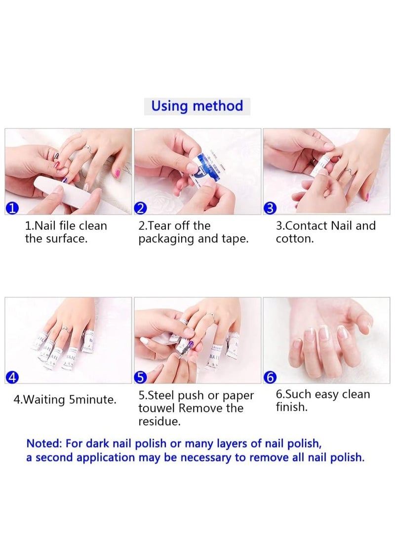 Fanski Nail Polish Remover Pads 100 Pcs Magic Soak-Off Gel Remover + 5 sets of tools,Professional Wraps Soak Off Acrylic Fast Gentle Quality Foil Art Cleaner for Manicure - Image 2