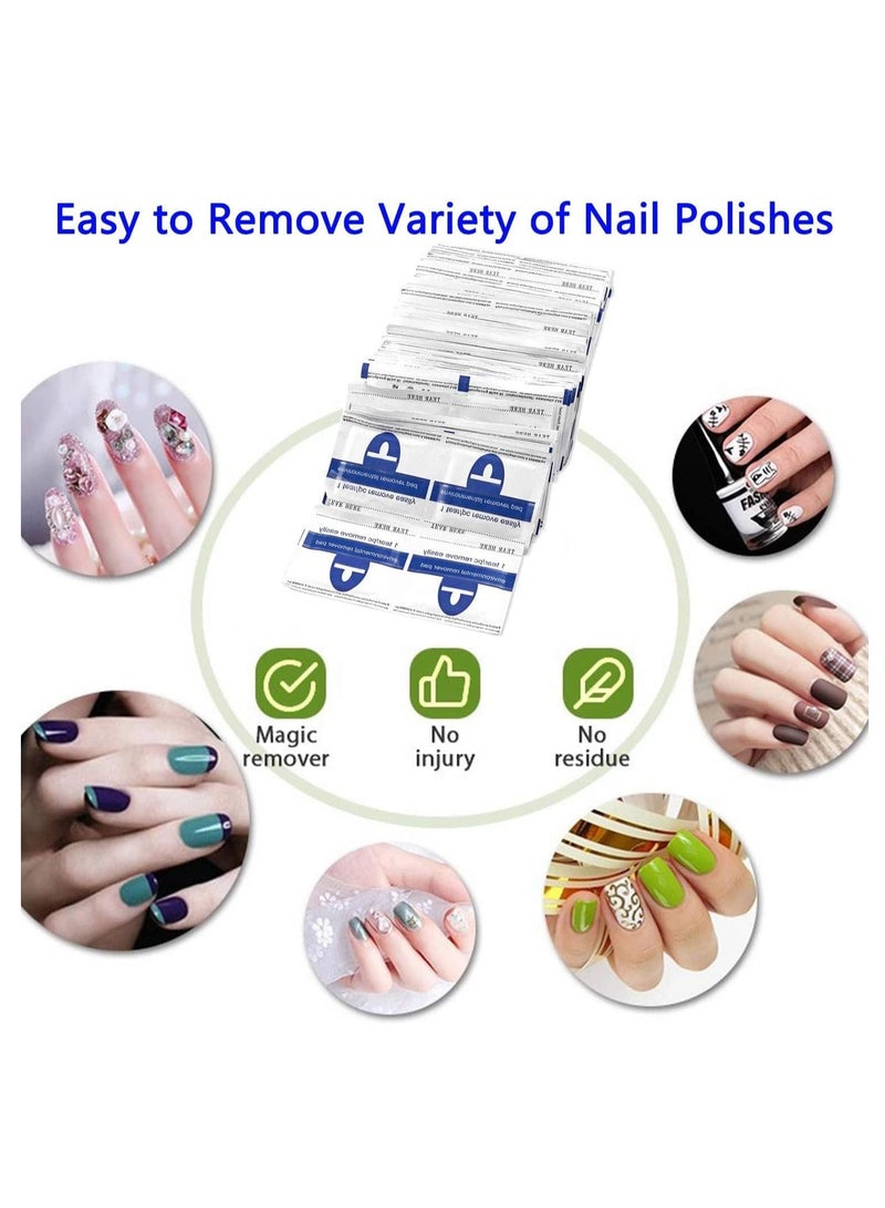 Fanski Nail Polish Remover Pads 100 Pcs Magic Soak-Off Gel Remover + 5 sets of tools,Professional Wraps Soak Off Acrylic Fast Gentle Quality Foil Art Cleaner for Manicure - Image 3