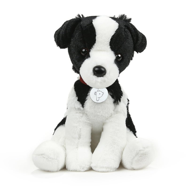 Plushland Realistic Stuffed Dog Stuffed Animals Plush Toys Collar Premium Pawpal Stuffed Plush Puppy Cats and Dogs Toy for Boys and Girls 8 Inches Border Collie with Collar - Image 3