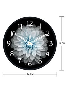 Naturel NATUREL Plastic Designer Analogue Round Wall Clock for Home Living Room/Bedroom/Office (White Flower, 10 x 10 Inch  - Image 3