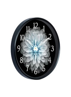 Naturel NATUREL Plastic Designer Analogue Round Wall Clock for Home Living Room/Bedroom/Office (White Flower, 10 x 10 Inch  - Image 2