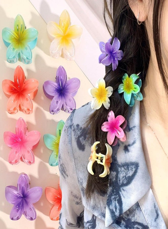 VORSET 6 Pcs Flower Hair Claw Clips - Hawaiian Plumeria, Medium NonSlip Clutchers for Hair, Strong Hold Hair Accessories For Thick or Thin Hair, Beach, Everyday Use (Multicolor) - Image 2