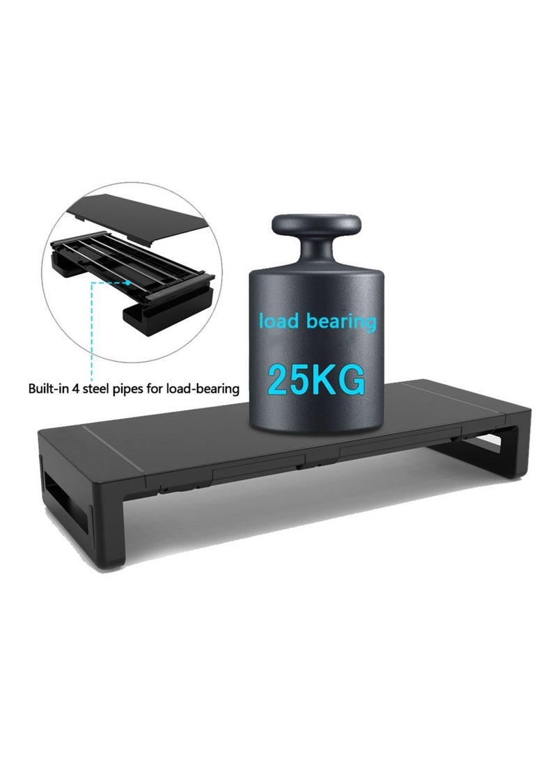 FlashHawk Monitor Stand Riser with Storage Drawer and Tablet Phone Stand,Foldable Computer Monitor Stand,Height Adjustable Computer Stand for Computer,Desktop,Laptop - Image 4