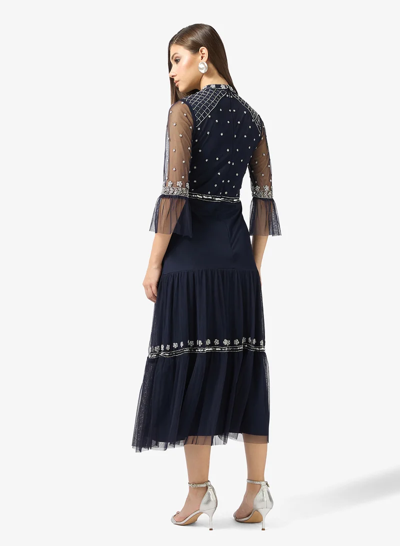 فروك اند فرل Embellished tiered maxi dress