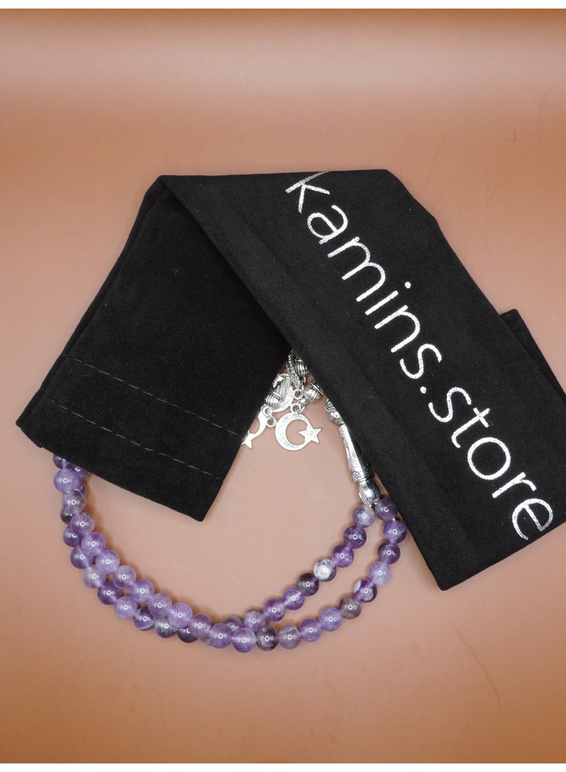 Kamins Collection Amethyst Tasbih Prayer Beads - Image 1