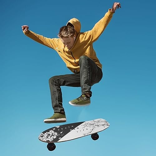 aportt Skateboard Grip Tape, 33x9 inch, Sakura-Death Life, Black White Cherry Blossom, PVC, Non-Slip, for Longboard, Roller Board, Stair Treads - Image 4