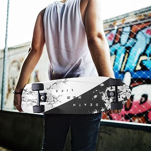 aportt Skateboard Grip Tape, 33x9 inch, Sakura-Death Life, Black White Cherry Blossom, PVC, Non-Slip, for Longboard, Roller Board, Stair Treads - Image 5