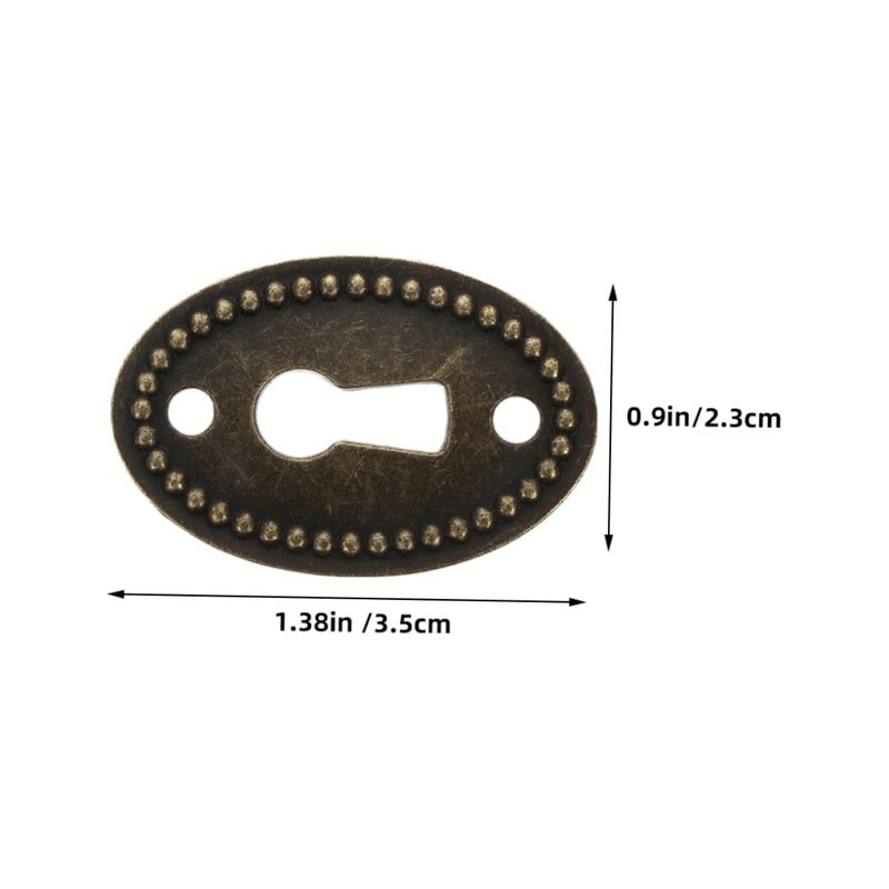Vintage Oval Keyhole Covers 10 Pieces Decorative Hardware For Furniture Cabinet - Image 3