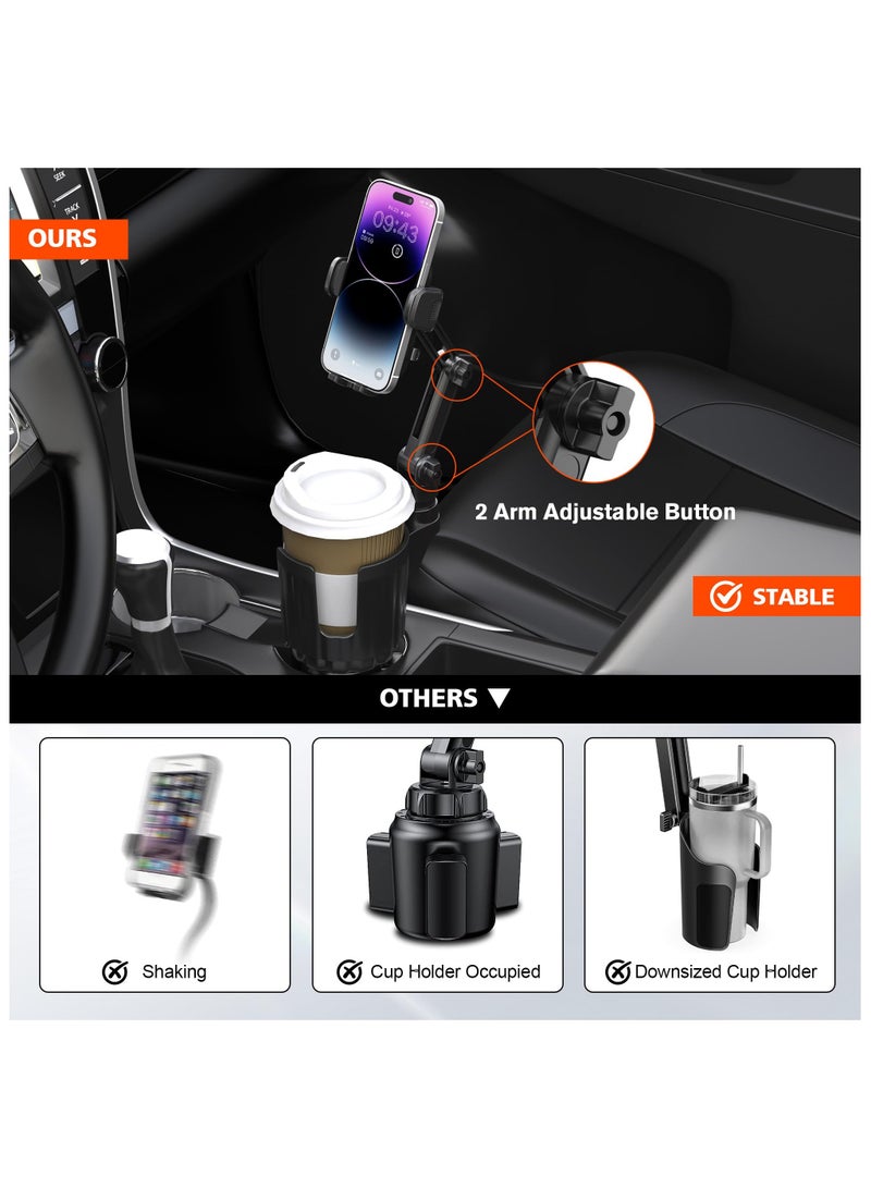 HaHaHai Cup Holder Phone Mount for Car, Adjustable Cup Holder Base, Compatible with Most Cars & Smart Phones, Universal Car Water Cup  Holder, Navigation Central Control Seat Water Cup Mobile Phone Holder Private Model  - Image 2