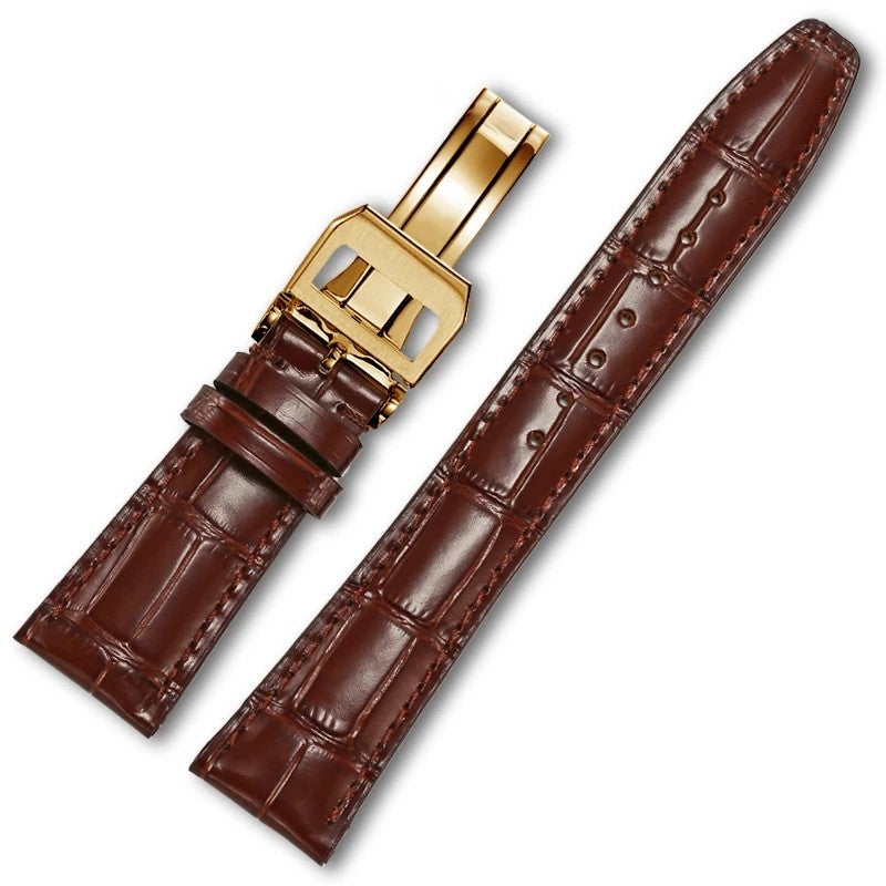 Bluejw Leather Watch Band Replacement for IWC Big Pilot and Portofino – Classic Alligator Texture Genuine Leather Strap - Image 1