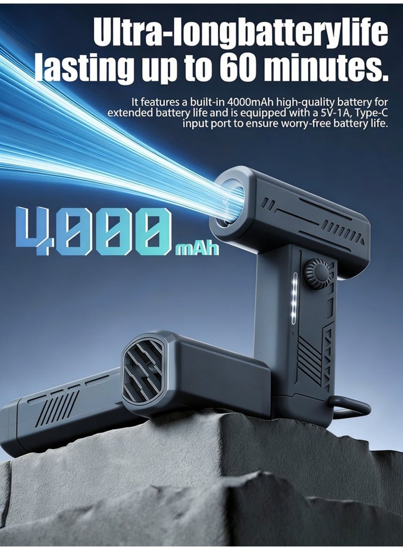 Leon Home Rechargeable air duster, wireless cleaning blower, 130,000 revolutions per minute airflow, 4000 mAh battery, suitable for computers, cars, offices, and courtyards. - Image 3