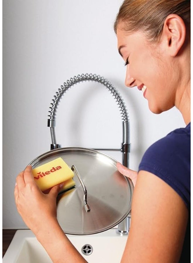 Vileda Glitzi Dishwashing Sponge 2+1 Pieces – High Foam Scourer for Tough Dirt - Image 3