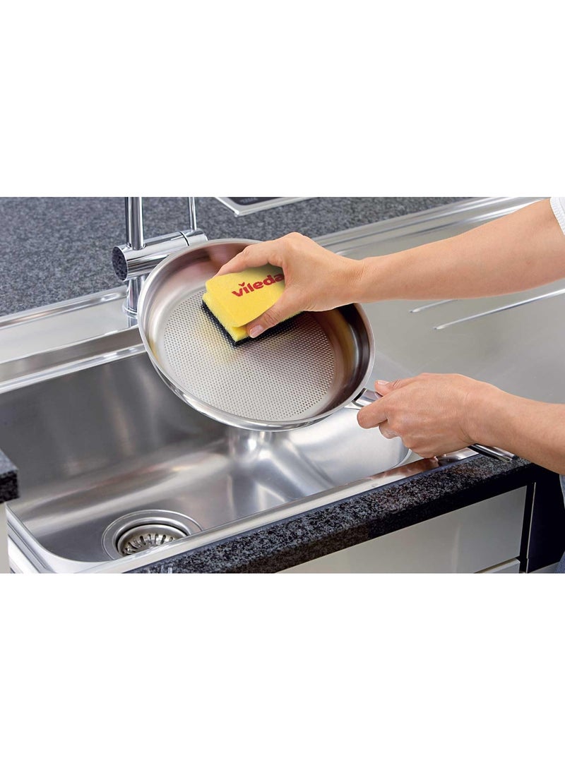Vileda Glitzi Dishwashing Sponge 2+1 Pieces – High Foam Scourer for Tough Dirt - Image 4