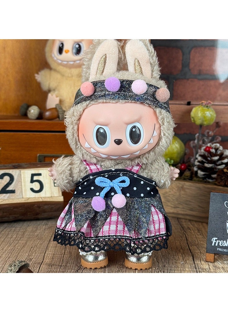 Beauenty Labubu 17cm Plush Doll Clothing Set for 1st u0026 2nd Generation – Interchangeable Outfits for Hanging Figures (Doll Not Included)