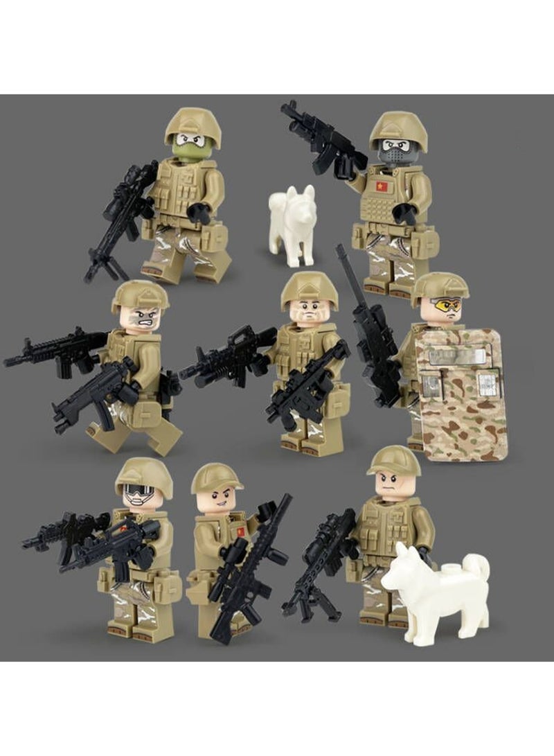 8-Piece Army Soldier Series Building Blocks Minifigures Model Toys Bag Pack  - Image 4