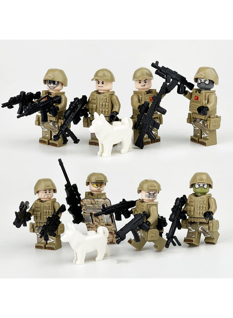 8-Piece Army Soldier Series Building Blocks Minifigures Model Toys Bag Pack  - Image 3