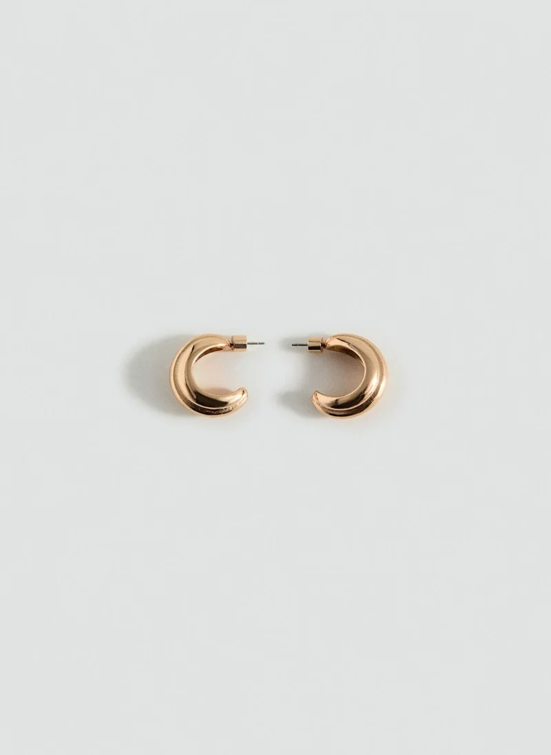 MANGO Embossed hoop earrings