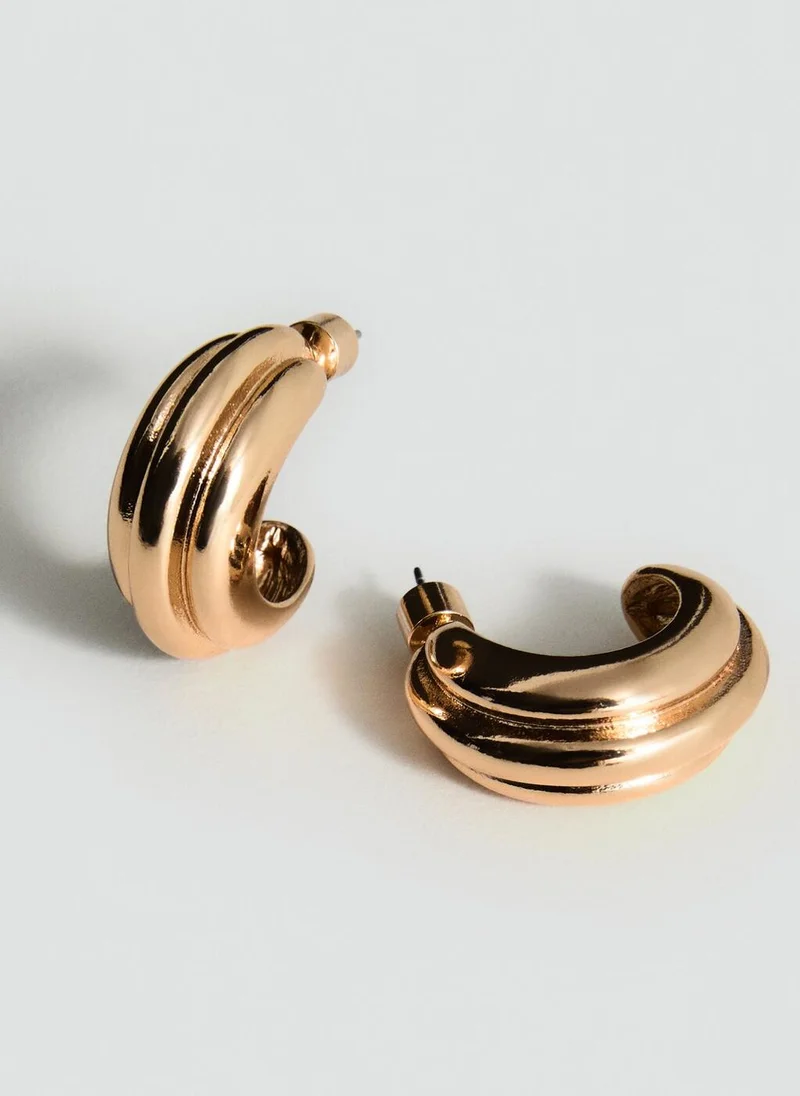 MANGO Embossed hoop earrings