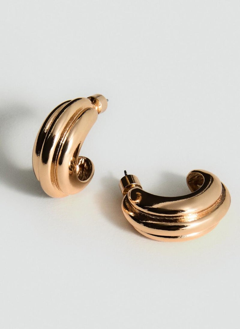 MANGO Embossed hoop earrings - Image 2