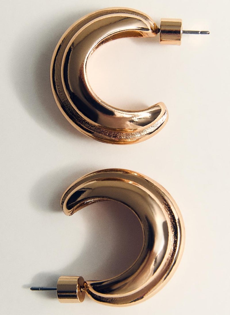 MANGO Embossed hoop earrings - Image 3