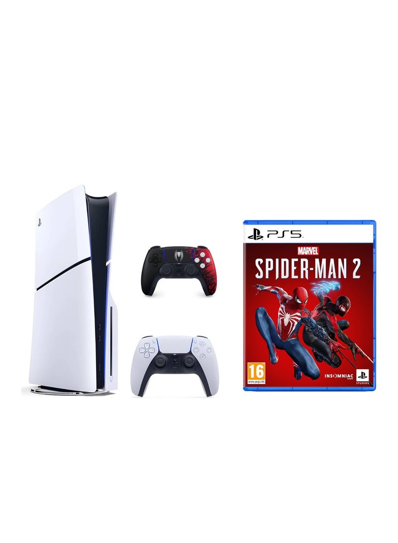 Sony PlayStation 5 slim disc console+Spiderman controller+ Spiderman 2 Game with bundle - Image 1