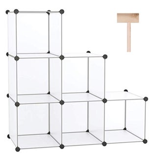 CAHOME Cube Storage Organizer 6Cube Shelves Units Closet Cabinet DIY Plastic Modular Book Shelf Ideal for Bedroom Living Room Office 366 L x 124 W x 366 H Translucent White SBTM3506A - pzsku/ZEBF5DB516E3D4E72179BZ/45/1749491422/e18e6726-2817-4bb0-8520-7356950db111