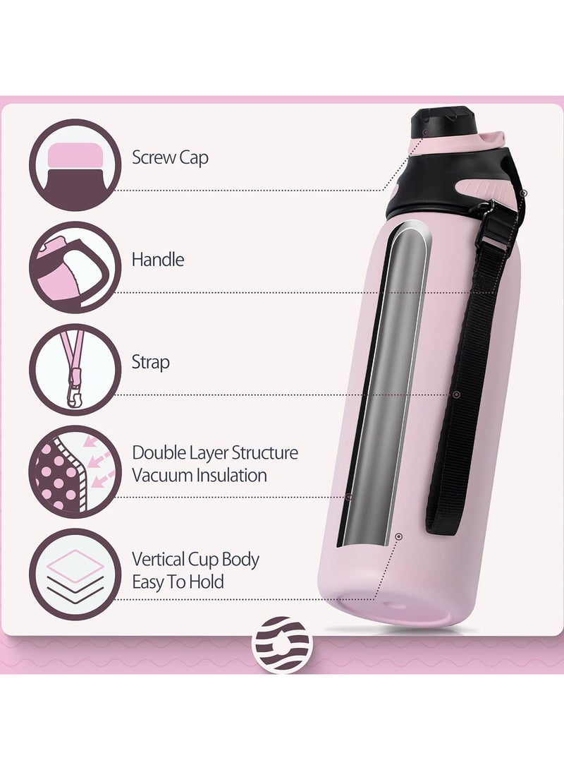 FjBottle Stainless Steel Water Bottle 800 ML with Magnetic Lid, BPA Free Insulated Water Bottle, Sports Metal Water Bottle Hot&Cold Drinks Vacuum Flask Leak-Proof for Gym, Work, Travel - Image 5
