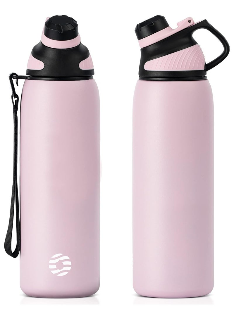 FjBottle Stainless Steel Water Bottle 800 ML with Magnetic Lid, BPA Free Insulated Water Bottle, Sports Metal Water Bottle Hot&Cold Drinks Vacuum Flask Leak-Proof for Gym, Work, Travel - Image 1