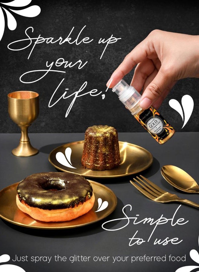 Sweet Spell Edible Cake Glitter Spray – Shimmering Magic for Cakes Decorating & Cocktails – 100% Edible, Food-Grade, Vegan, Gluten-Free (Gold) - Image 2