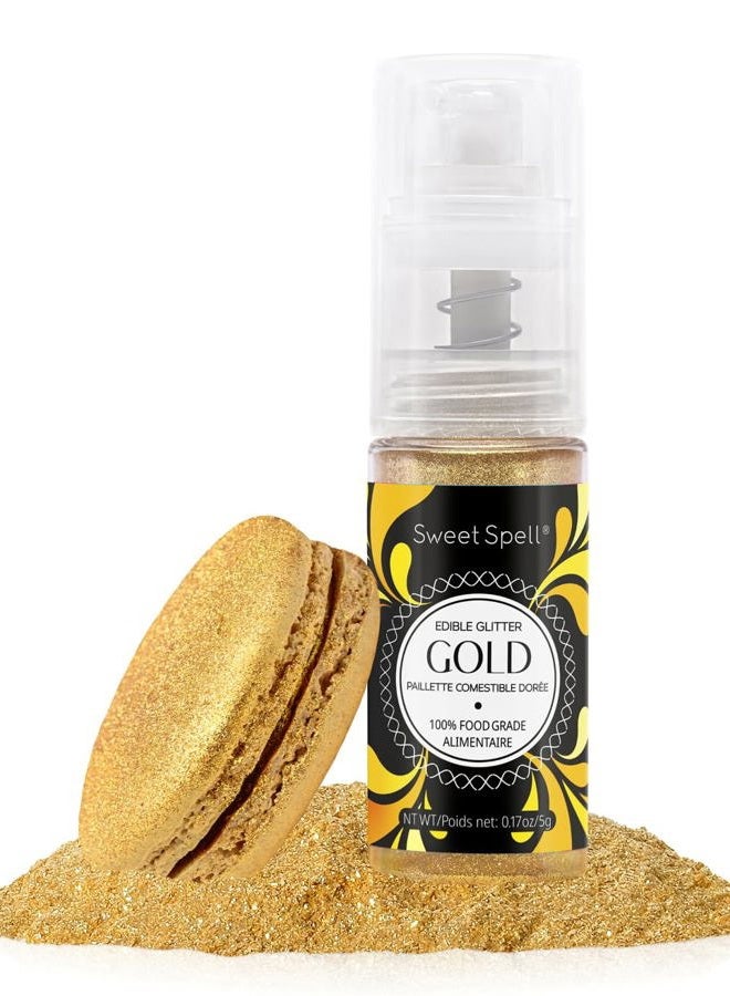 Sweet Spell Edible Cake Glitter Spray – Shimmering Magic for Cakes Decorating & Cocktails – 100% Edible, Food-Grade, Vegan, Gluten-Free (Gold) - Image 1