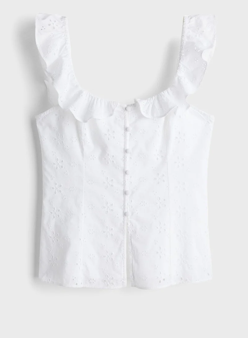 H&M Frill Trimmed Printed Top