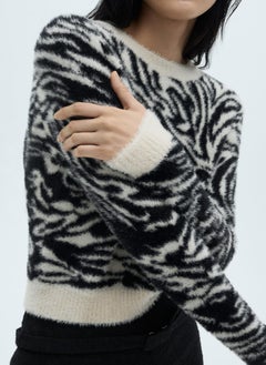 MANGO Round Neck Zebra Print Sweater  - Image 3