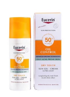 Eucerin Eucerin sun protection very high protec tion 50+ SPF UVB UVA Oil Control advanced spectral technology oily acne prone skin dry touch sun gel - cream ultra light 50ml  - Image 1