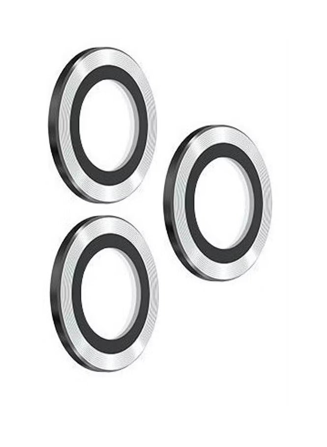 Devia Gemstone Lens Protector ( 3pcs ) Compatible for iPhone 12 Pro (6.1")/ Aluminum Alloy + Tempered Glass Camera Lens Protector / Explosion-proof & Scratch-proof - Silver - Image 1