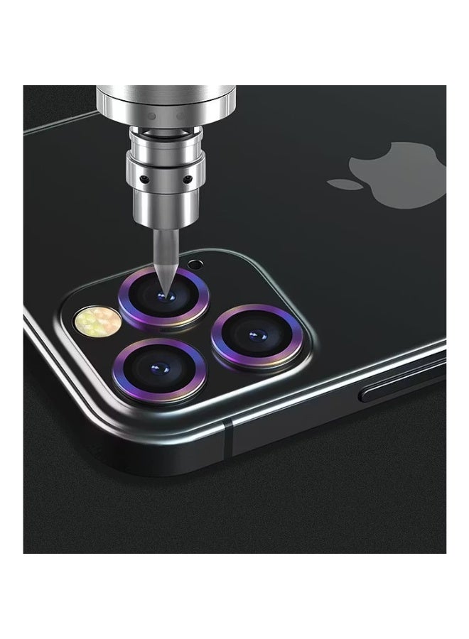 Devia Gemstone Lens Protector ( 3pcs ) Compatible for iPhone 12 Pro (6.1")/ Aluminum Alloy + Tempered Glass Camera Lens Protector / Explosion-proof & Scratch-proof - Silver - Image 3