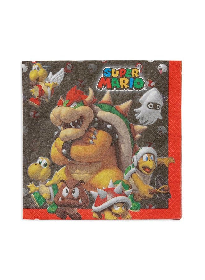 Amscan 511554 Super Mario Brothers Luncheon Napkins, 16 pcs, Party Favor - Image 1