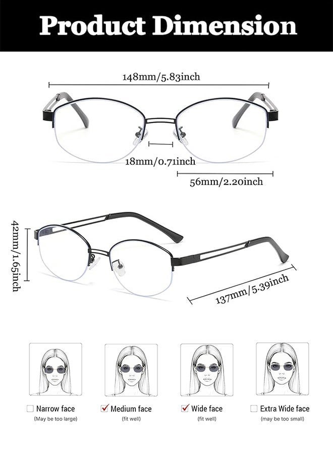 CIKJUK Metal Frame Blue Light Glasses for Men and Women Oval Anti-Radiation Eyeglasses Blue Light Blocking Eye Glasses for Gaming Computer Phones UV Filter Eyeglass Retro Eyewear Black - Image 3