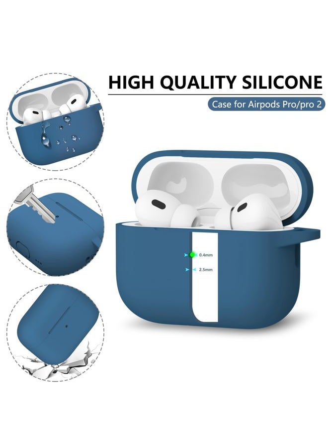 Ljusmicker for AirPods Pro Case Cover with Cleaner Kit,Silicone Protective Cases for Apple AirPod Pro 2nd/1st Generation Case for Women Men,AirPods Pro 2 Case Accessories with Keychain-Cobalt Blue - Image 4