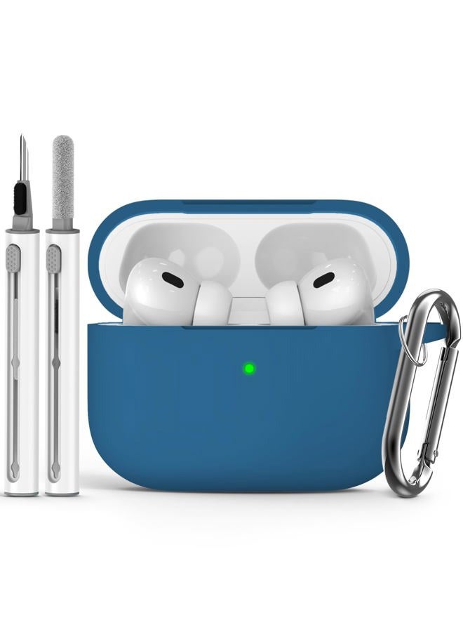 Ljusmicker for AirPods Pro Case Cover with Cleaner Kit,Silicone Protective Cases for Apple AirPod Pro 2nd/1st Generation Case for Women Men,AirPods Pro 2 Case Accessories with Keychain-Cobalt Blue - Image 1