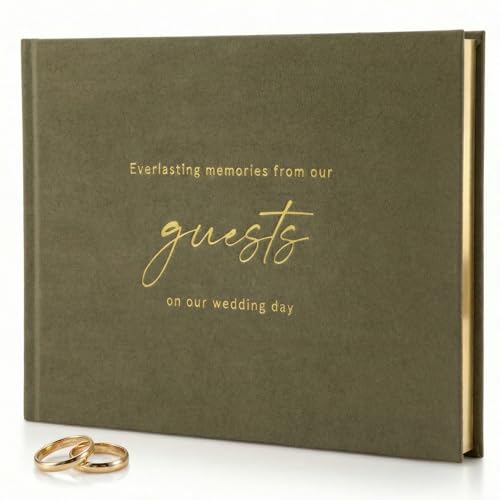 ZICOTO Beautiful Wedding Guest Book for Your Wedding Reception - Simply Elegant Velvet Guestbook to Sign in and Add Polaroid Photos - The Perfect Bridal Shower Guest Book for The Special Day - Image 1