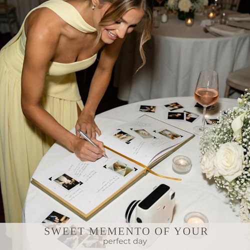 ZICOTO Beautiful Wedding Guest Book for Your Wedding Reception - Simply Elegant Velvet Guestbook to Sign in and Add Polaroid Photos - The Perfect Bridal Shower Guest Book for The Special Day - Image 5